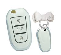 WUZUTU Smart Car Key Case Cover Key Shell Compatible with Opel Vauxhall Grandland Astra Zafira Insignia Agila for Jeep Avenger Portable Car Key Ring Bag Cover C-White