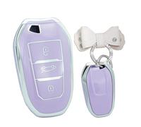 WUZUTU Smart Car Key Case Cover Key Shell Compatible with Opel Vauxhall Grandland Astra Zafira Insignia Agila for Jeep Avenger Portable Car Key Ring Bag Cover C Purple
