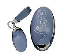 WUZUTU Smart Keyless Entry Remote Control Car Key Case Compatible with BYD Qin 80 Song Max Yuan S7 TPU Soft Full Protection Waterproof Key Shell Key Bag with Keyring-A Gray