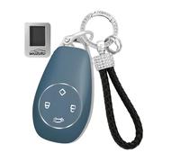 WUZUTU Soft Key Case Cover Keyless TPU Car Key Protection Compatible with Leapmotor T03 EV Hatchback 2024 2025 2026 4 Button Key Ring Key Cover Accessories B-Grey