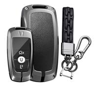 WUZUTU Soft Leather Key Case Fit For Ford F150 Edge Escape Expedition 2025 | 2/3/4/5 Buttons Key Fob Cover for Ford F250 Explorer Ranger Lincoln Aviator 2025 Smart Key Protector Keychain Holder C Black