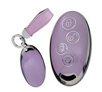 WUZUTU Soft TPU Car Key Fob Cover Case Smart Remote Shell Compatible with BYD Qin 80 Song Max Yuan S7 TPU Key Cover Waterproof Vehicle Full Protection Car Accessories Key Holder Keyring-A Purple