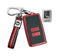 WUZUTU Soft TPU Key Case Key Card Case Compatible with Mitsubishi Colt Hybird 2026 2025 2024 Compatible with Alpine A290 GTS Portable Key Bag Protective Case Key Ring B-Red