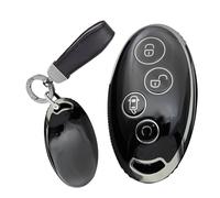WUZUTU Soft TPU Smart Keyless Remote Car Key Fob Case Compatible with BYD Qin 80 Song Max Yuan S7 Waterproof Vehicle Car Accessories Full Protection Key Holder Key Box Keyring-A Black