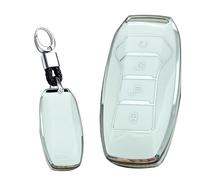 WUZUTU TPU Car Remote Key Case Cover Shell Fob Compatible with BYD Han Ev Tang Dm Qin Plus Song Pro Max Yuan Generation Atto3 Buckle E-Seed GT Waterproof Vehicle Car Accessories Key Holder-B White