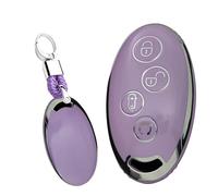 WUZUTU TPU Car Remote Key Case Cover Shell Fob Compatible with BYD Qin 80 Song Max Yuan S7 Anti-Scratched Waterproof Vehicle Car Accessories Key Case Holder Bag-B Purple