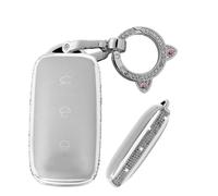 WUZUTU TPU Diamond Setting Car Key Fob Cover Compatible with Geely Galaxy EX5 E5 E8 L6 L7 Max 2024 2025 Starry 8 E5 Proton E.MAS 7 Starship L7 Car Accessories Key Protective Case 3 Buttons-B Silver