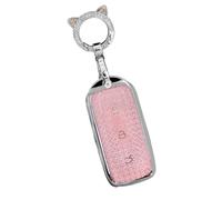 WUZUTU TPU Good Protection Car Key Fob Case Cover Compatible with Geely Galaxy EX5 E5 E8 L6 L7 Max 2024 2025 Starry 8 E5 Proton E.MAS 7 Starship L7 Dustproof Key Protector Key Bag 3 Buttons-C Pink