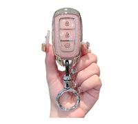 WUZUTU TPU Key Case Key Case Compatible with Hyundai i10 i30 ix25 ix35 Santa Fe Kona Elantra Grandeur Solaris Key Safe Key Box with Key Ring B Pink