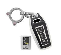 WUZUTU TPU Keyless Key Cover Key Case Key Fob Compatible with Audi A5 2025 Q6 E-tron A6 C9 S6 Q5 SQ5 Q6 SQ6 A5L 2025 Stylish Key Case Key Box Cover Keyring Gift Idea B-Black