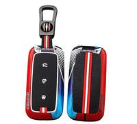 WUZUTU Zinc Alloy Car Key Fob Case Compatible with Geely Galaxy EX5 E5 E8 L6 L7 Max 2024 2025 Starry 8 E5 Proton E.MAS 7 Car Accessories Silicone Soft Protection Key Cover Key Holder 3 Buttons-B Red