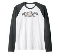 WV High School Baseball Mountain State West Virginia Ball Raglan Baseball Tee