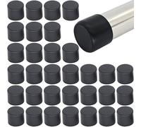 Wvapzwr 3/4" Folding Chair Leg Caps, 32 Round PVC Plastic Floor Protectors, Black