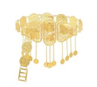 Wvapzxx Golden Hollow Coins Metal Belt Body Jewelry Moroccan Turkey Kurds Arab Ethnic Woman's Waist Belly Chains