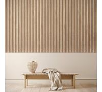 Wvh Acupanel Contemporary Natural Oak Slat Acoustic Wood Wall Panel, Premium, Grey Felt Backing, 300Cm X 60Cm