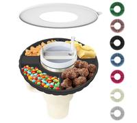 WVNWVN Snack Bowl for Stanley Cup, Silicone Snack Tray with Lid Compatible with Stanley Cup 40 oz, Reusable Snack Ring Suitable for Car Cup Holder, Home, Outdoor, Cup Accessories (1Pcs, Black)