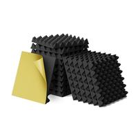 WVOVW 6 Pack 1.5"X12"X12" Acoustic Foam, Self Adhesive Sound Proof Egg Crate Foam(Most Soundproofing Design), Upgraded Sound Proof Foam Panels for Walls, Doors, Fire-Retardent Acoustic Panels