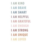 WVPJJNXAFN Positive Affirmations Poster for Kids, I Am Kind Brave Motivational Wall Art for Classroom Nursery Decor, Inspirational Quote Print for Teens(Framed,16x24inch(40x60cm))