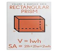 WVPJJNXAFN Rectangular Prism Volume and Area Formulas Math Geometry Educational Poster for Classroom Wall-Art Decor(Unframed,08x12inch(20x30cm))