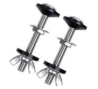 WVRLY 2Pcs Toilet Cistern Fixing Kit, Stainless Steel Cistern Bolts, Butterfly Nut, M6 Size, 16 Pieces, Toilet Repair and Maintenance