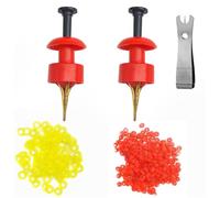 WVRLY 3Pcs Micro Bait Bands Carp Fishing Accessories Pellet Bander Tool with 1000 Bands Fishing Pellet Bander Bait Tool for Freshwater Fishing (Red)