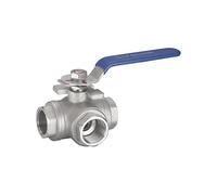 WVRWFDLW 1/2" 3/4" 1" 1-1/4"2" Three Way 304 Stainless Steel BSP Thread Ball Valve T-Type L-Type DN15 DN20 DN25 DN32 DN40 DN50 Ball Valve(L Type,2 Inch)