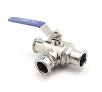 WVRWFDLW 304 Stainless Steel Ball Valve 3 Way Tri Clamp Ferrule Type(L Type,32mm)