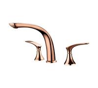 WVRWFDLW Bathroom Sink Faucet 360° Rotatable Bathroom Faucet 2 Handles 3 Holes Vessel Sink Faucet Brass Basin Mixer Tap Deck Mount Lavatory Faucet with Hot and Cold Water Hose Basin Faucet