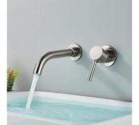WVRWFDLW Brushed Gold/Black Basin Faucet Concealed Wall Mounted for Bathroom Faucets Bath Basin Sink Tap Bathtub Hot and Cold Water Mixer(Brushed Nickel)