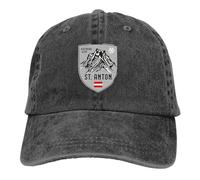 WVVCXCC Baseball Cap Unisex and Fashionable Pure Color Cowboy Hats St. Anton Mountain Austria Emblem Hat Sun Visor Baseball Caps Mountain Climber Peaked Trucker Dad Hat Sports Outdoor Gifts