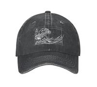 WVVCXCC Unisex and Fashionable Hokusai Meets Fibonacci Sequence Golden Ratio Baseball Cap Math Technical Geek Distressed Denim Washed Caps Hat Unstructured Cap Sports Outdoor Gifts