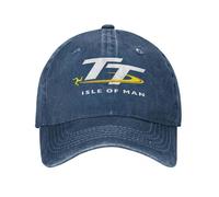 WVVCXCC Unisex and Fashionable Isle of Man TT Motorcycle Race Unisex Baseball Cap Distressed Cotton Caps Hat Vintage Outdoor Running Golf Snapback Hat Sports Outdoor Gifts