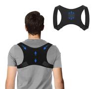 WVWMYM Back Brace Posture Corrector, Shoulder Posture Brace Men Women Adjustable and Breathable Back Straightener Posture Corrector for Shoulder Pain Prevention Posture Correction (Black, S-M)