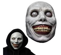WVWMYM Halloween Mask Horror, Scary Masks, Terrifier Mask, Smiling Demon Latex Masks, Creepy Mask Cosplay for Halloween Demon Carnival Mardi Gras (Gray)