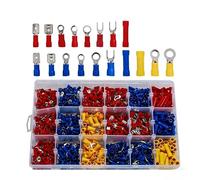 Wvzong 1200 Pcs Electrical Connector Kit, Insulated Crimp Terminals Set with Ring, Spade, Fork, Butt Splice Connectors for Automotive, Car, Marine, Home DIY Electrical Wiring Repairs