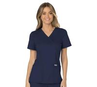 WW Revolution by Cherokee WW610 Women's Mock Wrap Scrub Top, Navy, XS