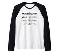 WW1 British Aircraft Companies Aviation Logo Collection 1914 Raglan Baseball Tee