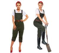 WW2 1940s Land Girl Women Army World War 2 Fancy Dress Costume Size UK 10-12