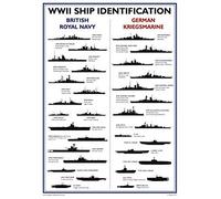 WW2 A3 Poster Warship Identification British Royal Navy German Reproduction