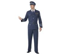 WW2 Air Force Captain Male Fancy Dress Party Costume