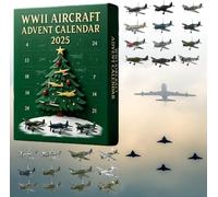 WW2 Aircraft Advent Calendars 2025-24 Days Of Iconic Warbirds Christmas Countdown Calendar, World War 2 Fighter Advent Calendars For Kids Boys Teenagers, Christmas Tree Decorations Pendant