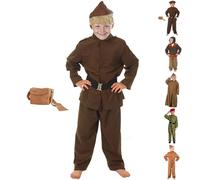 WW2 Allied Army Officer, Soldier, Pilot, Private, Home Guard Costume for kids 7-11 Years