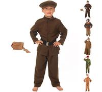 WW2 Allied Army Officer, Soldier, Pilot, Private, Home Guard Costume for kids 7-11 Years