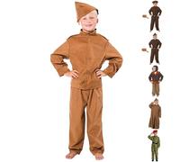 WW2 Allied Army Officer, Soldier, Pilot, Private, Home Guard Costume for kids 7-11 Years