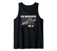 WW2 American Battleship USS Mississippi BB-41 Warships Tank Top