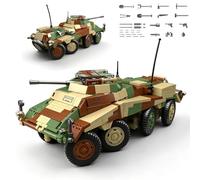 WW2 Armored Recon Tank Building Set , Camouflage Military Vehicle Model Kit | 875PCS Sd.Kfz.234 Display Puma Set, Movable Turret & Steering Hatch, Adult Hobby Building Kit for Desktop Decor & Collection