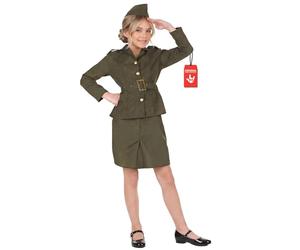 WW2 Army Girl costume : size Medium 6-8 years