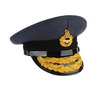 WW2 British RAF Visor Cap - Upholstered Royal Air Force Officer Hat Reproduction (Large)