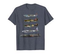 WW2 British Warplanes Warbirds Lancaster Plane Spotting T-Shirt, Men, Heather Blue, 5X-Large