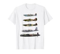 WW2 British Warplanes Warbirds Lancaster Plane Spotting T-Shirt, Men, White, X-Large
